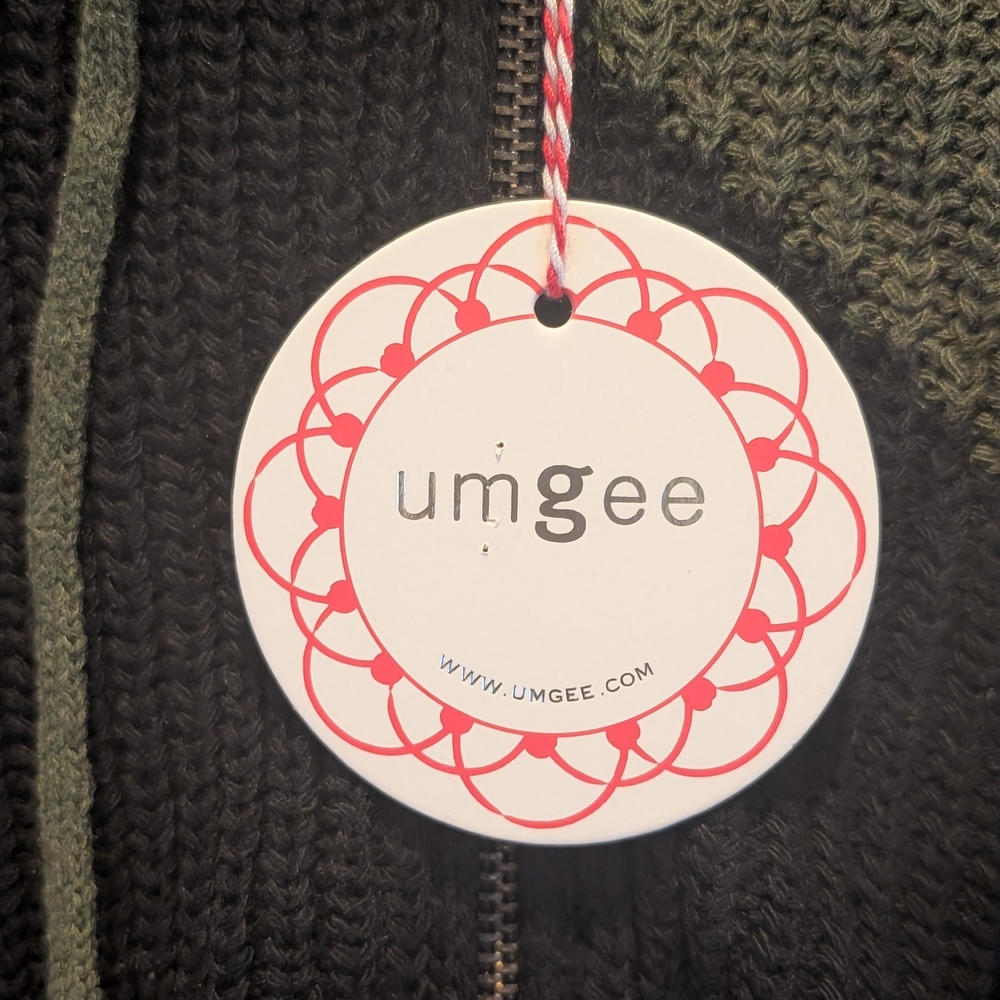 Umgee Olive and Black Knit Zip Hoodie with Hood - Picture 5 of 5